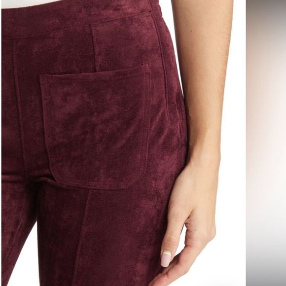 Blank NYC New Bordeaux Faux suede Flare pants - Picture 4 of 11